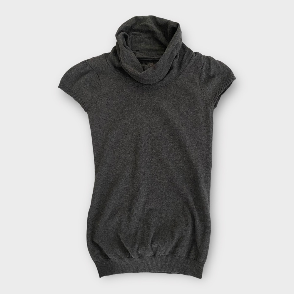 Forever 21 Women’s Sweater Top Small Cashmere Blend Cowl Neck Short Sleeve Y2K